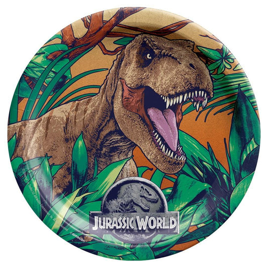 Plate 9in Round Jurassic Wild 8ct - Toy World Inc