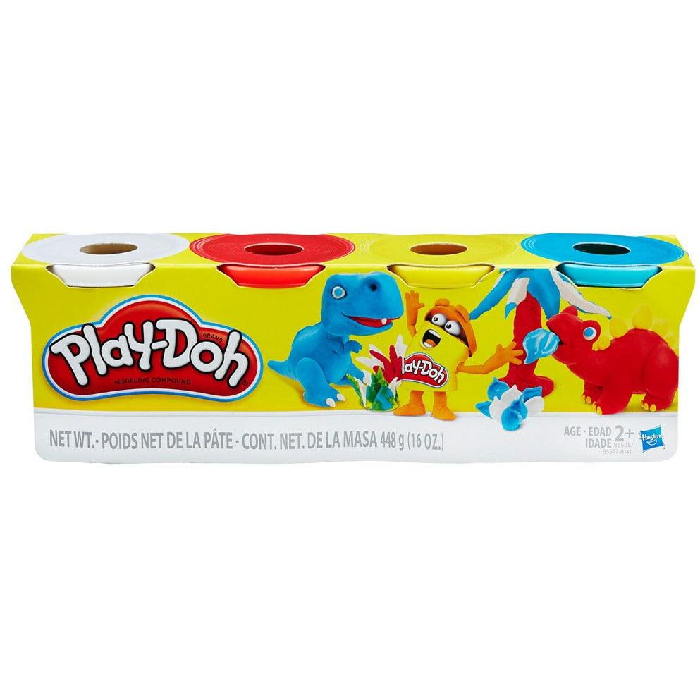 Play Doh 4 Pack of 4 Ounce Cans (Assorted Colors) - Toy World Inc