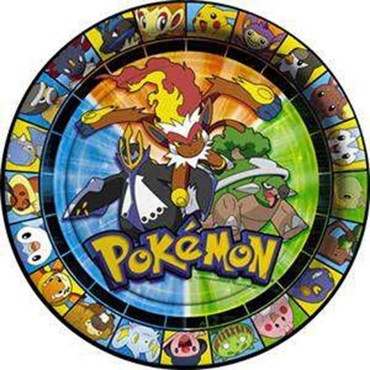 Pokemon D and P Plate (L) 8ct - Toy World Inc