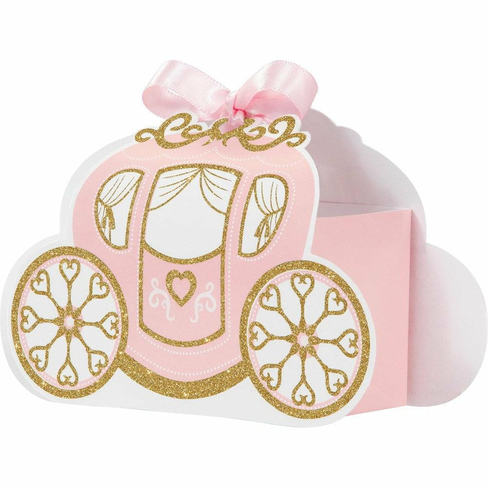 Princess Carriage Carriage Favor Boxes With Glitter 8Ct - Toy World Inc