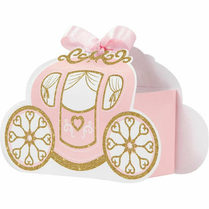 Princess Carriage Carriage Favor Boxes With Glitter 8Ct - Toy World Inc
