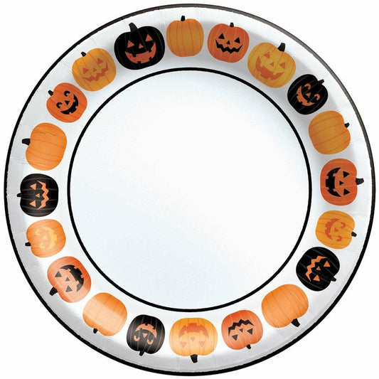 Pumpkin Fun 6.75in Round Plate Value 40ct - Toy World Inc