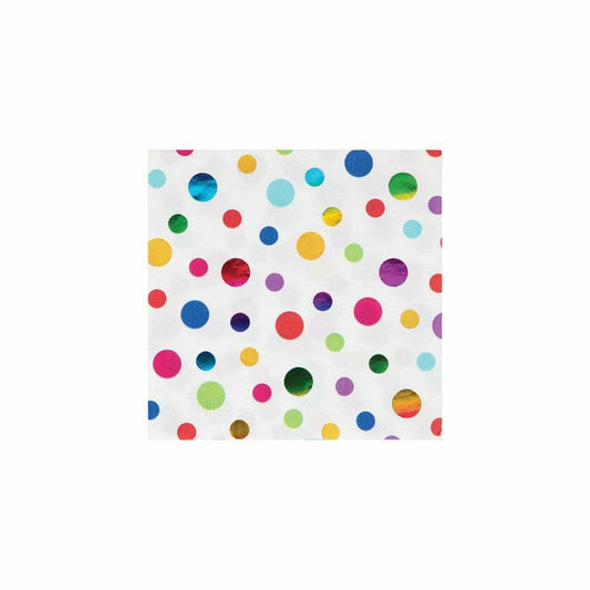 Rainbow Foil Beverage Napkin Rainbow Foil 16Ct - Toy World Inc