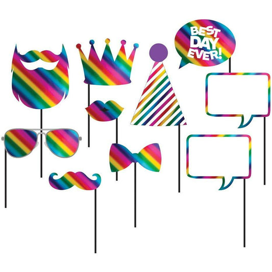 Rainbow Foil Photo Props 10Ct - Toy World Inc