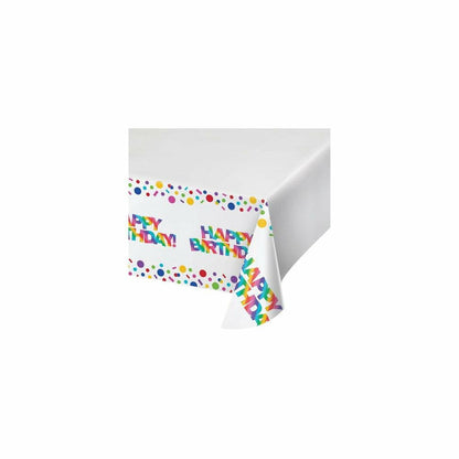 Rainbow Foil Plastic Tablecover Border Print 54in X 102in 1Ct - Toy World Inc