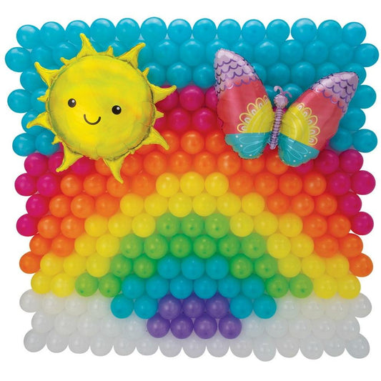 Rainbow Latex and Foil Balloon Back Drop Kit - Toy World Inc
