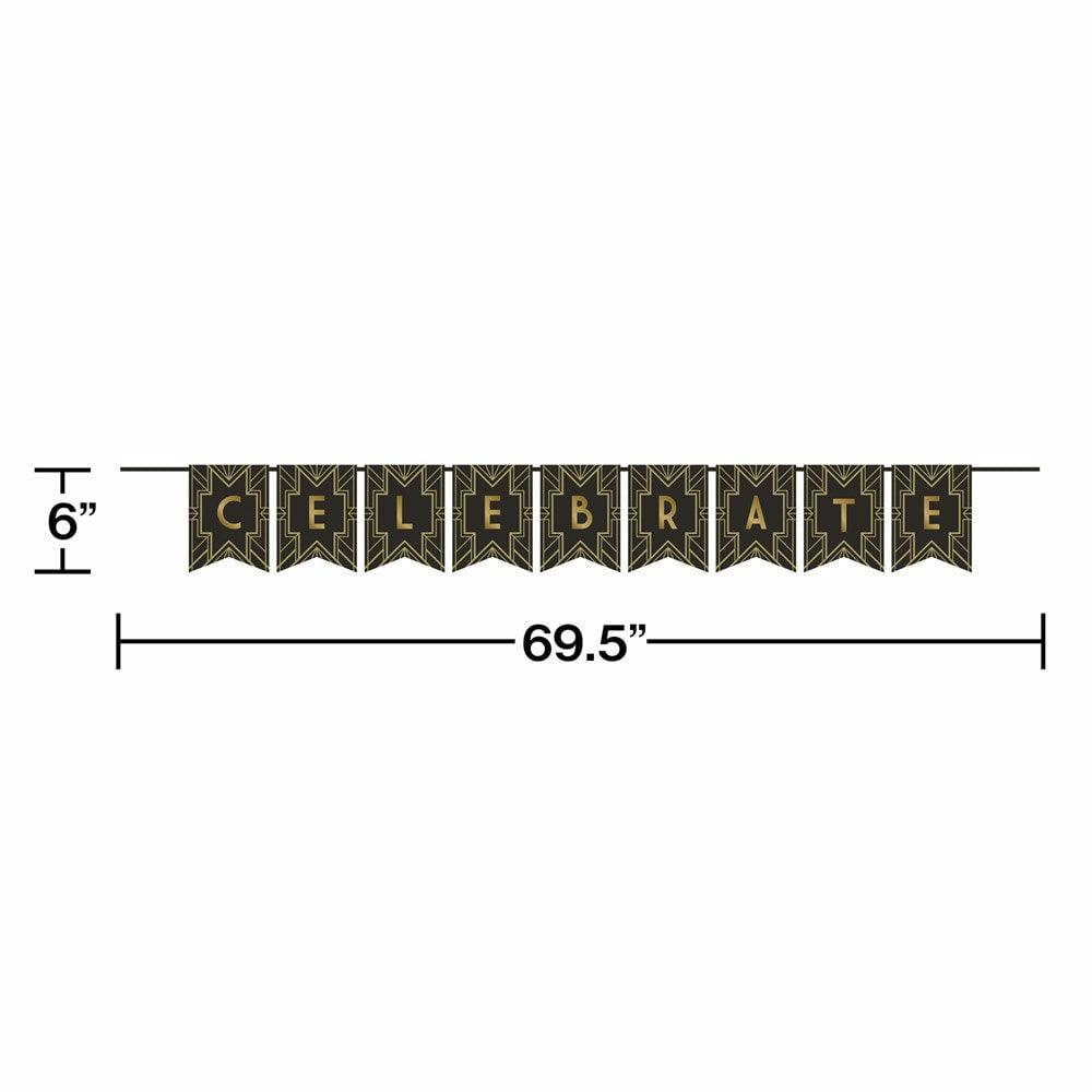 Roaring 20s Shaped Banner with Ribbon & Stickers DIY 1ct – Toy World Inc