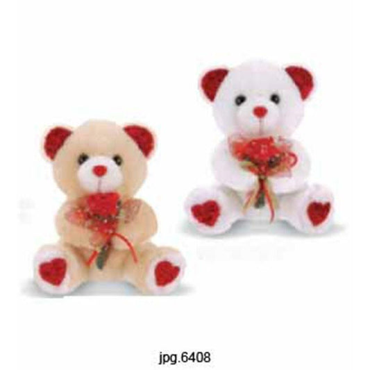 Rose Bear W-Light 7in 2 Asst - Toy World Inc