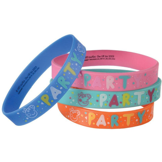 Rubber Bracelets Peppa Pig 4ct - Toy World Inc