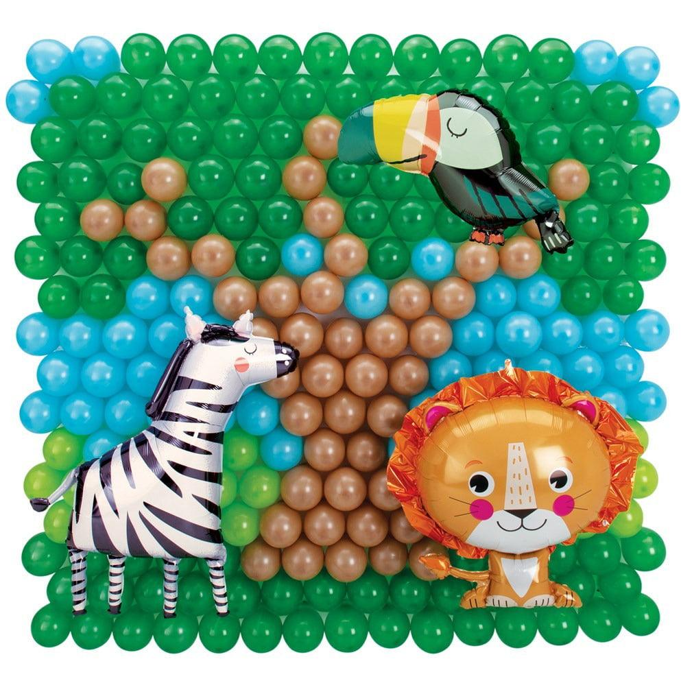 Safari Latex and Foil Balloon Back Drop Kit - Toy World Inc