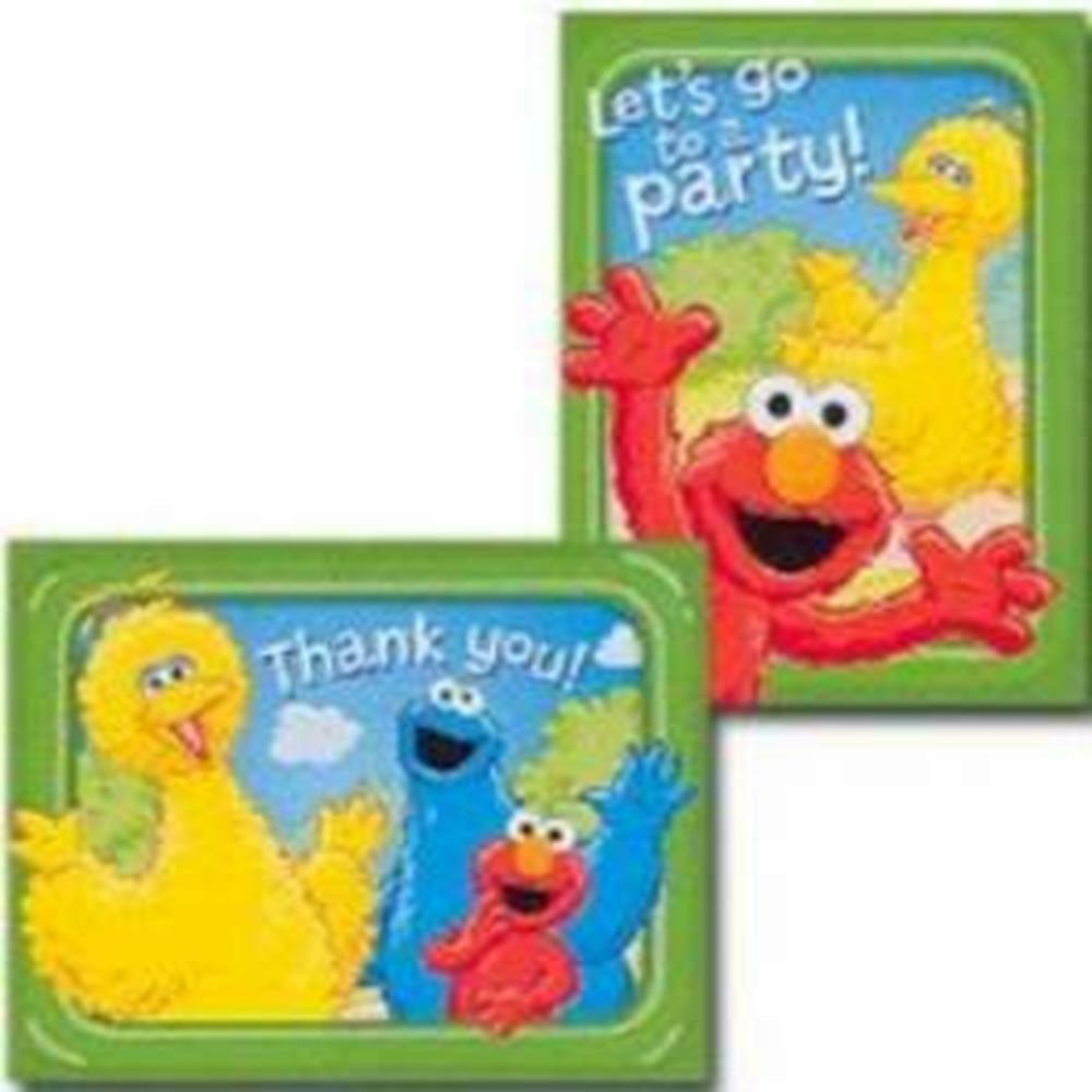 Sesame Sunny Day Invites-Thank You 8ct - Toy World Inc