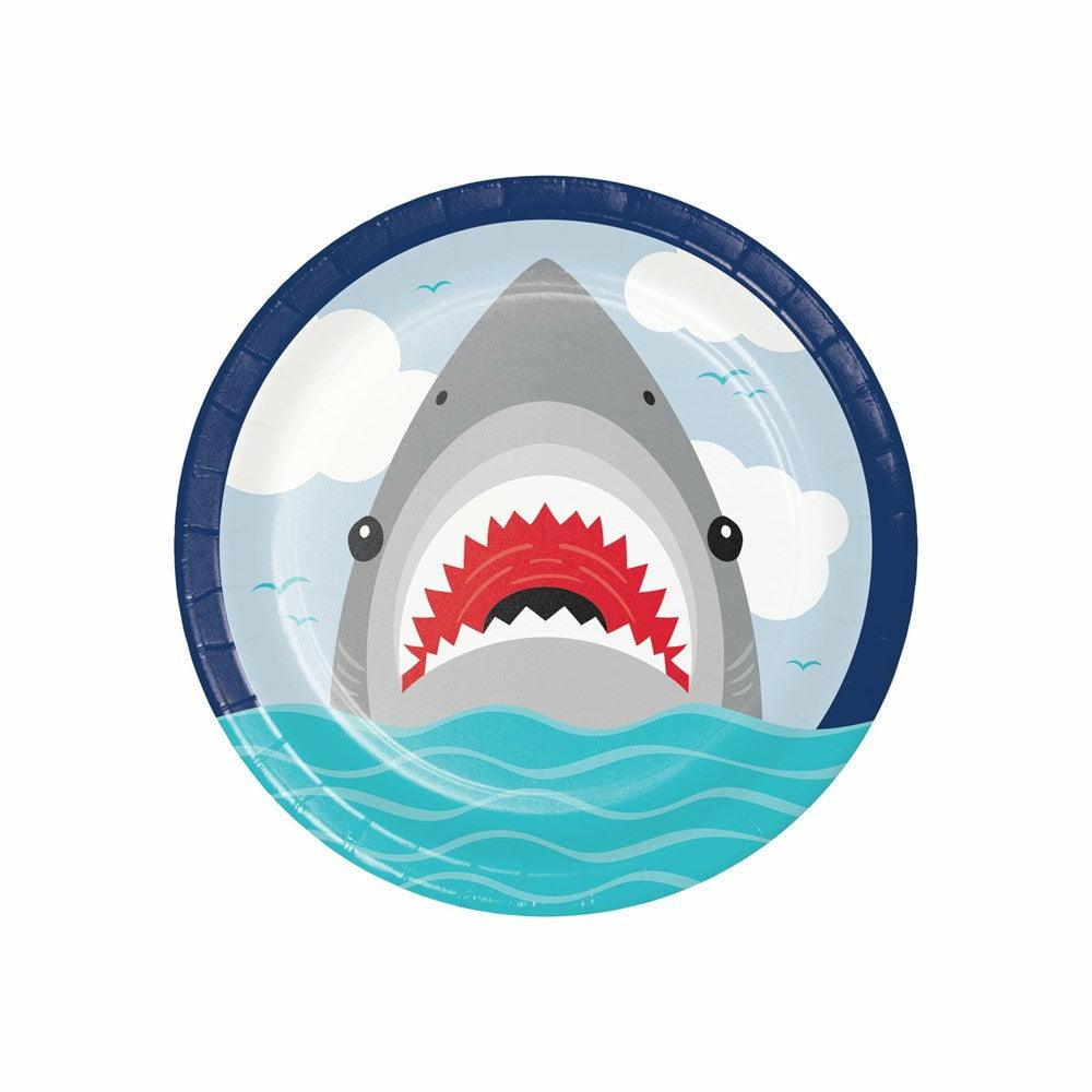Shark Party Dinner Plate 8Ct - Toy World Inc