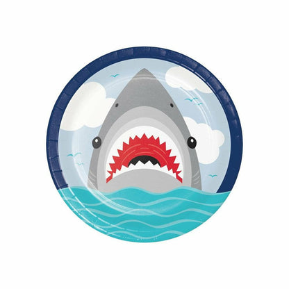 Shark Party Dinner Plate 8Ct - Toy World Inc