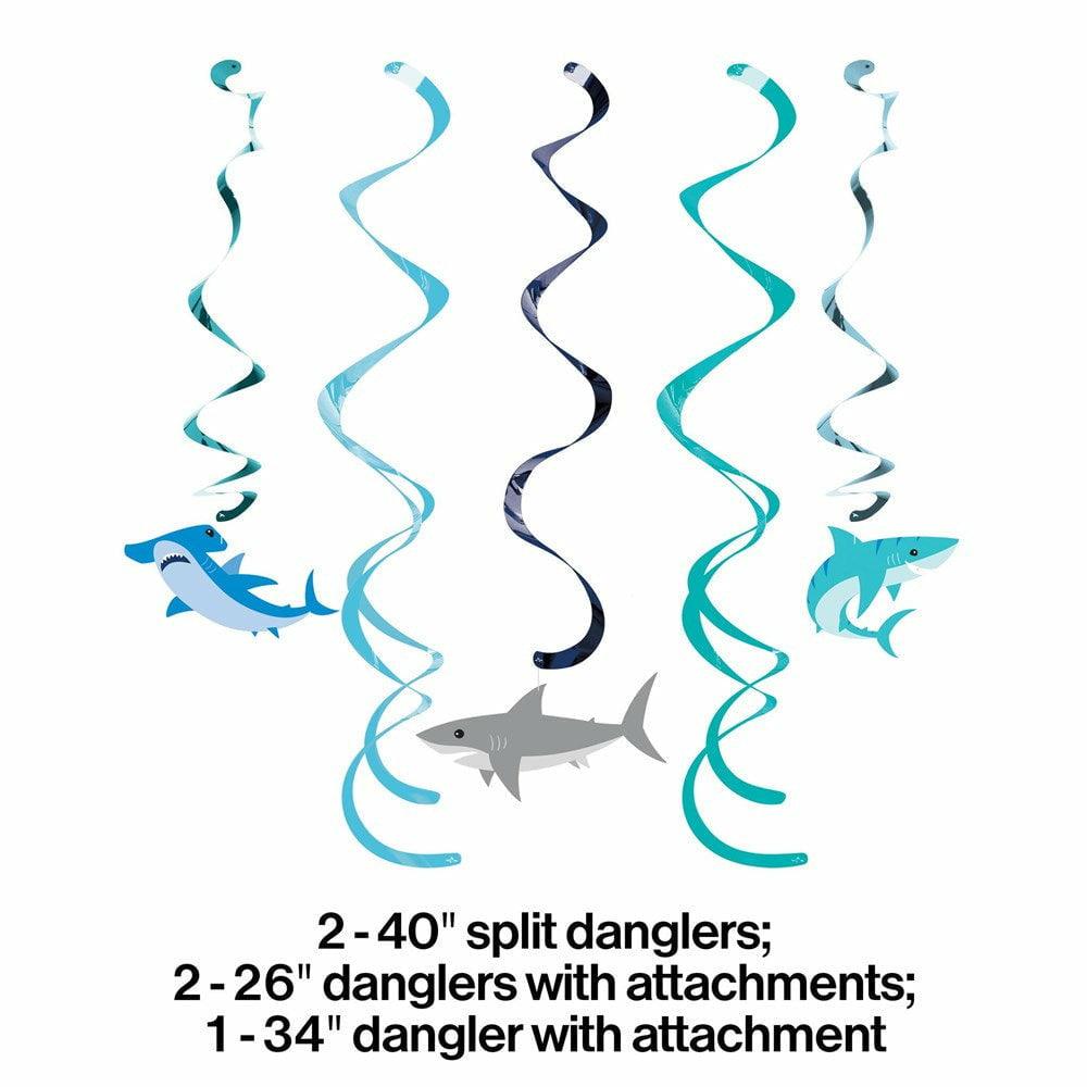 Shark Party Dizzy Danglers Assorted 5Ct - Toy World Inc