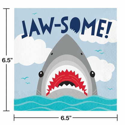 Shark Party Luncheon Napkin 16Ct - Toy World Inc