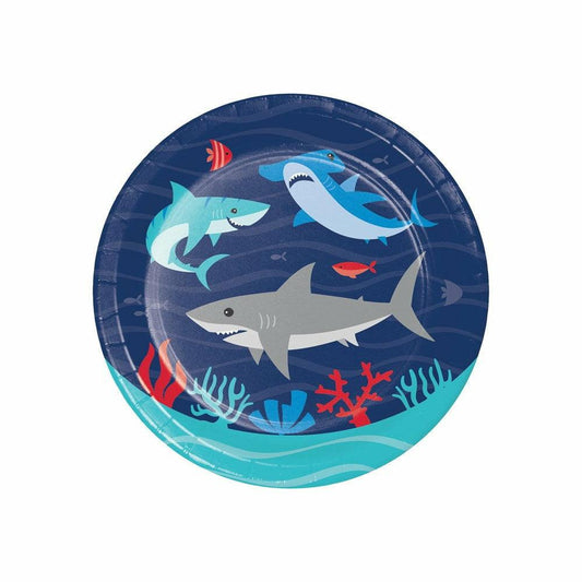 Shark Party Luncheon Plate 8Ct - Toy World Inc