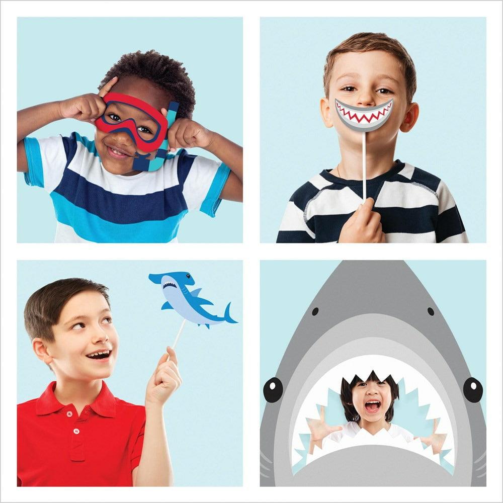 Shark Party Photo Booth Props 10Ct - Toy World Inc