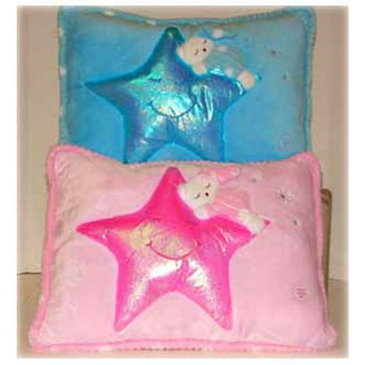 Sleeping Bear On Star Pillow 16 in - Toy World Inc