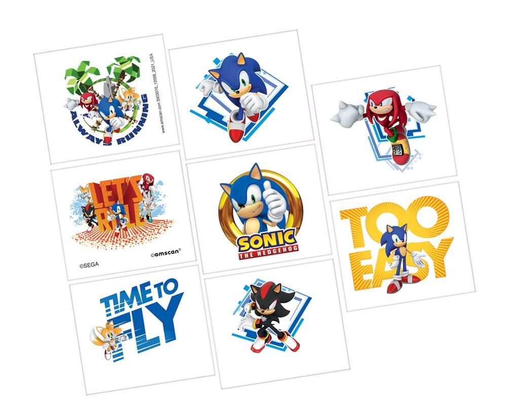 Sonic Tattoos 8ct - Toy World Inc