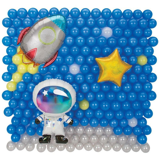 Space Foil and Latex Balloon Backdrop Kit 260ct - Toy World Inc