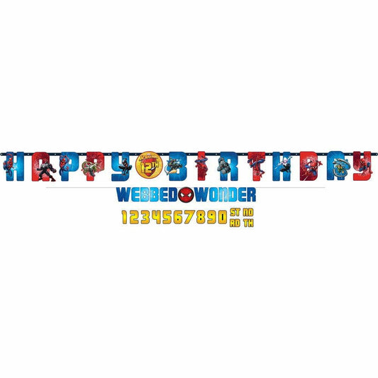 Spiderman Webbed Wonder Birthday Banner 2ct - Toy World Inc