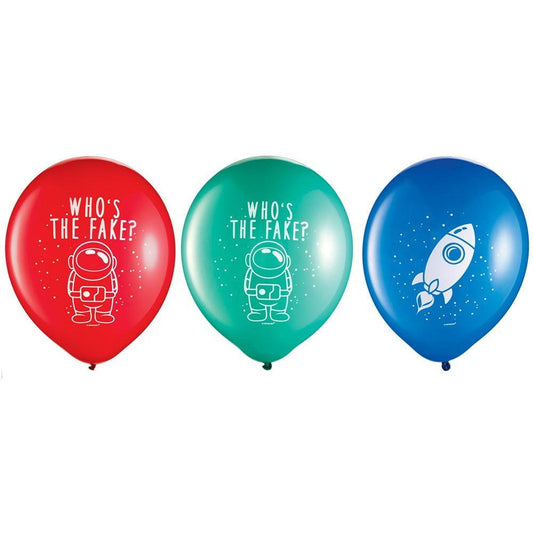 Spies in Space 12in Latex Balloons 6ct - Toy World Inc
