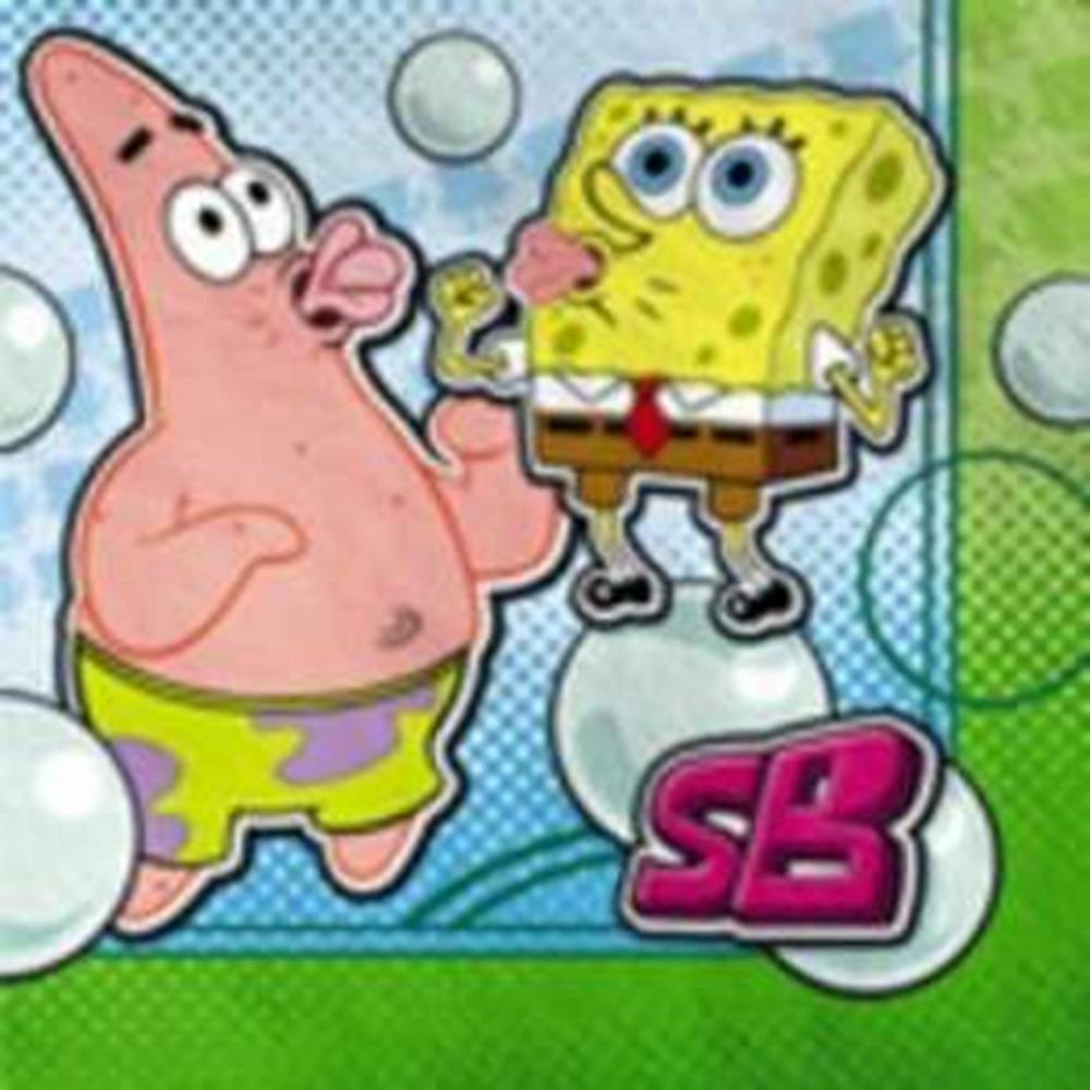 Spongebob Bubbles Napkin (L) 16ct - Toy World Inc