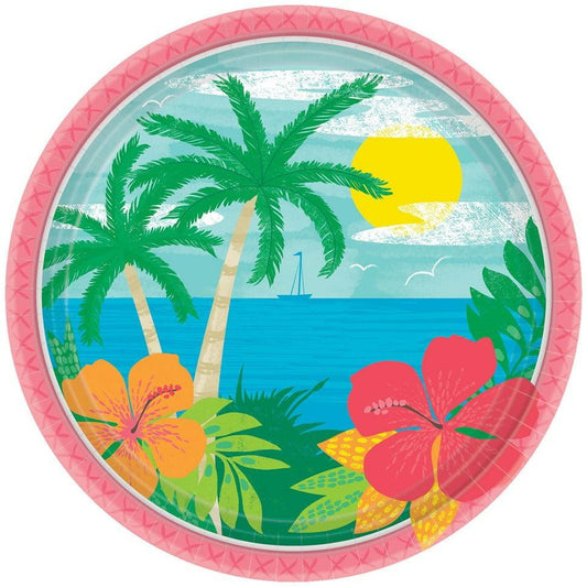 Summer Vibes 9in Paper Plate 60ct - Toy World Inc