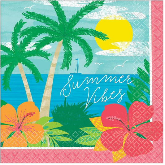 Summer Vibes Lunch Napkin 125ct - Toy World Inc