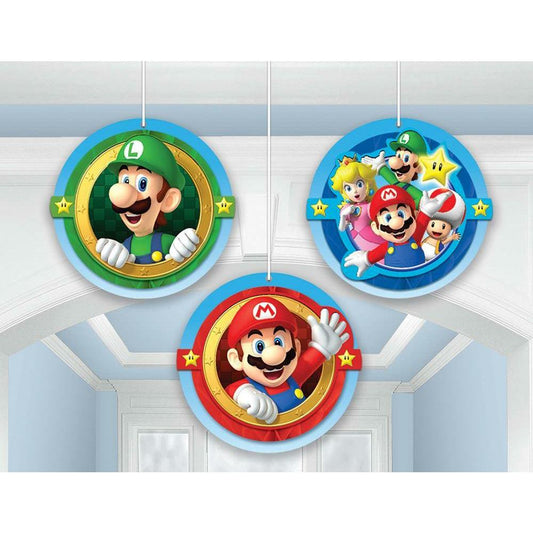 Super Mario Honeycomb Deco 3ct - Toy World Inc