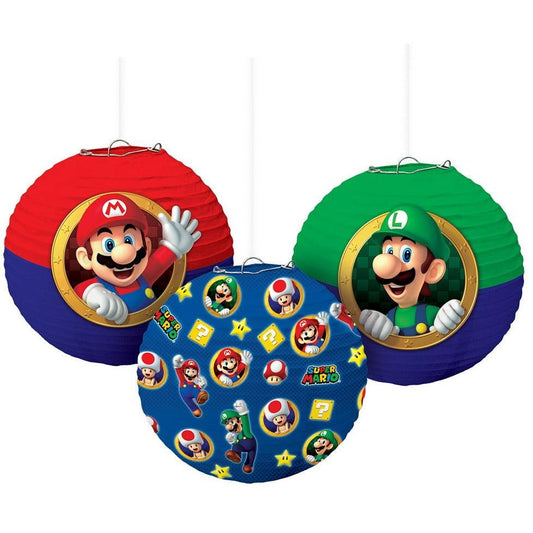 Super Mario Paper Lanterns 3ct - Toy World Inc