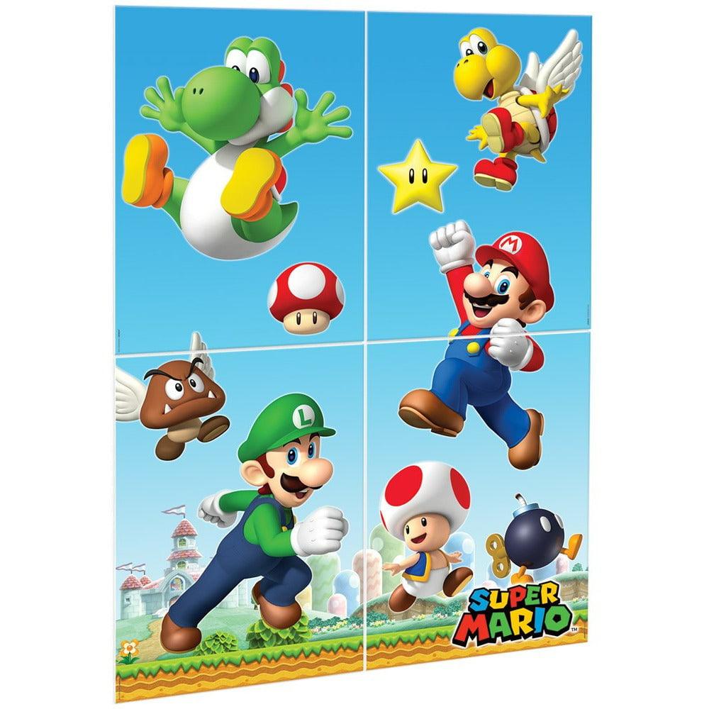 Super Mario Scene Setter Wall Kit 4ct - Toy World Inc