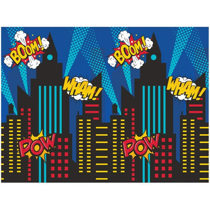 Superhero Party Photo Backdrop 1Ct - Toy World Inc