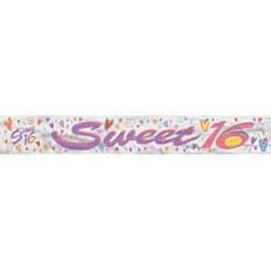 Sweet Sixteen Foil Banner - Toy World Inc