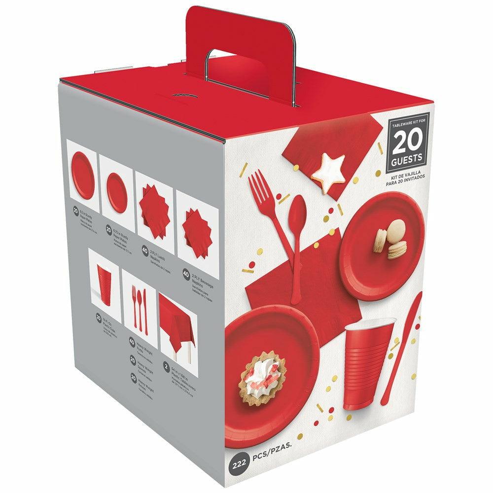 Tableware Kit For 20 Guests Apple Red - Toy World Inc