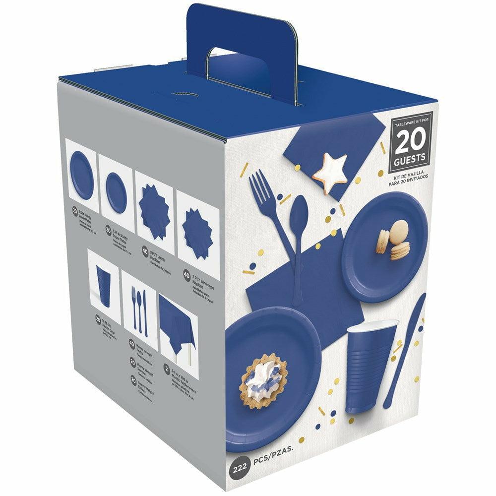 Tableware Kit For 20 Guests Bright Royal Blue - Toy World Inc