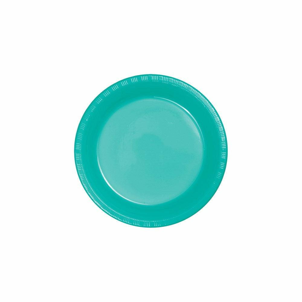 Teal Lagoon 10in Plastic Plate 20ct - Toy World Inc