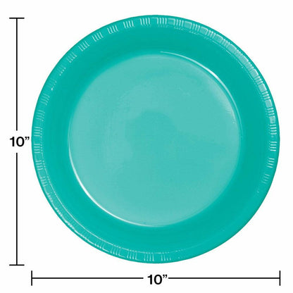Teal Lagoon 10in Plastic Plate 20ct - Toy World Inc