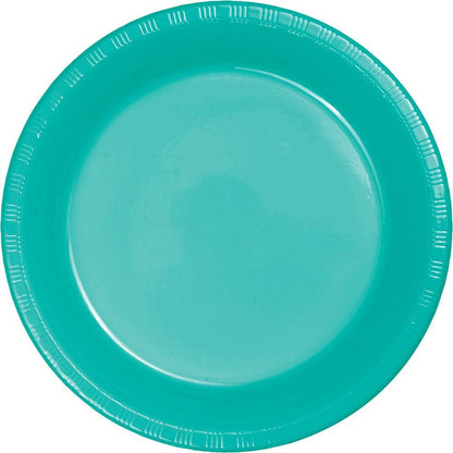 Teal Lagoon 7in Plastic Plate 20ct - Toy World Inc