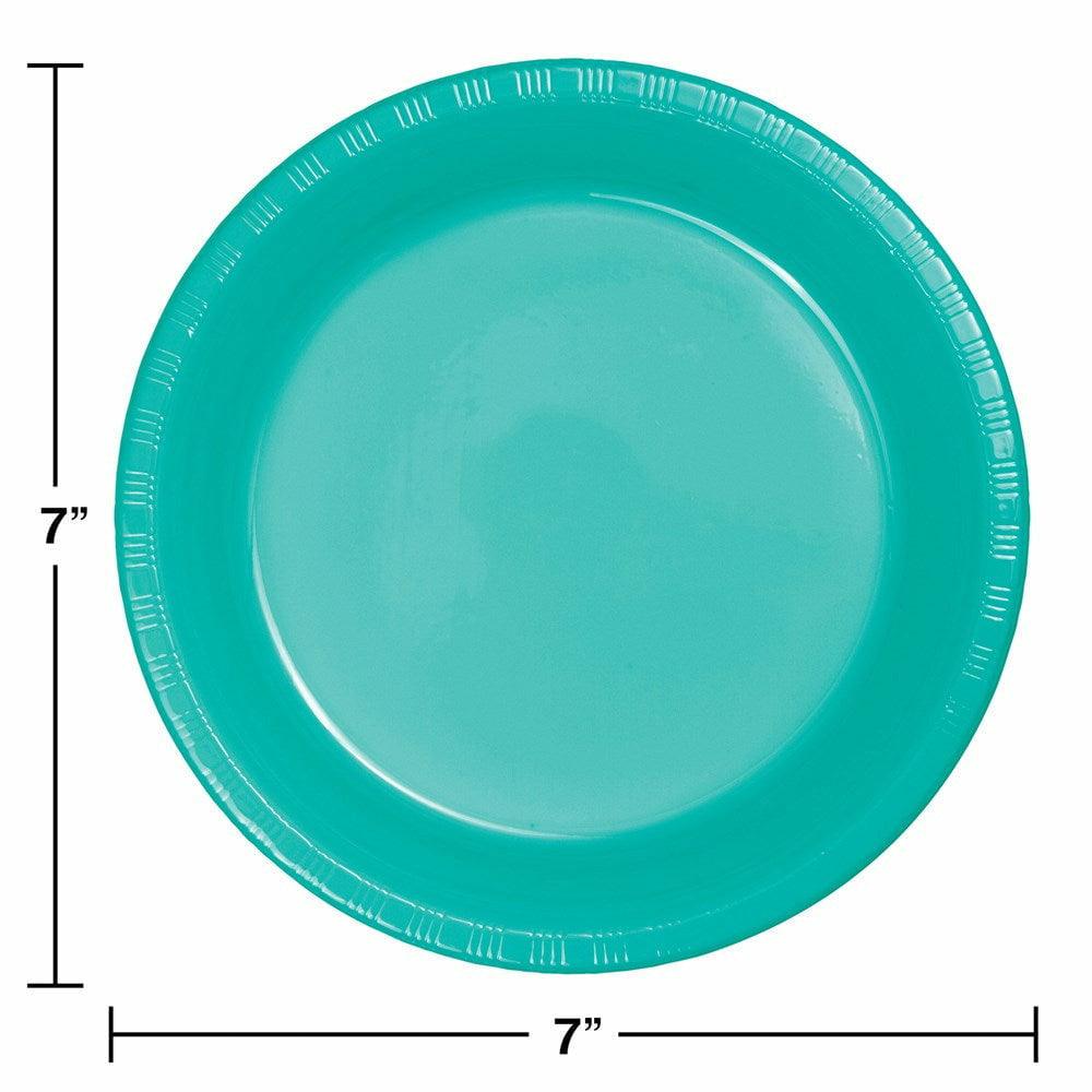 Teal Lagoon 7in Plastic Plate 20ct - Toy World Inc