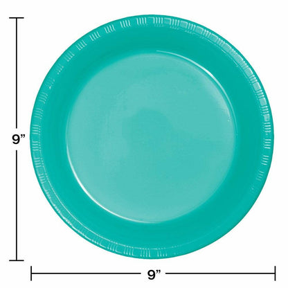 Teal Lagoon 9in Plastic Plate 20ct - Toy World Inc