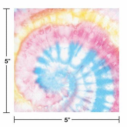 Tie Dye Party Beverage Napkin 16Ct - Toy World Inc