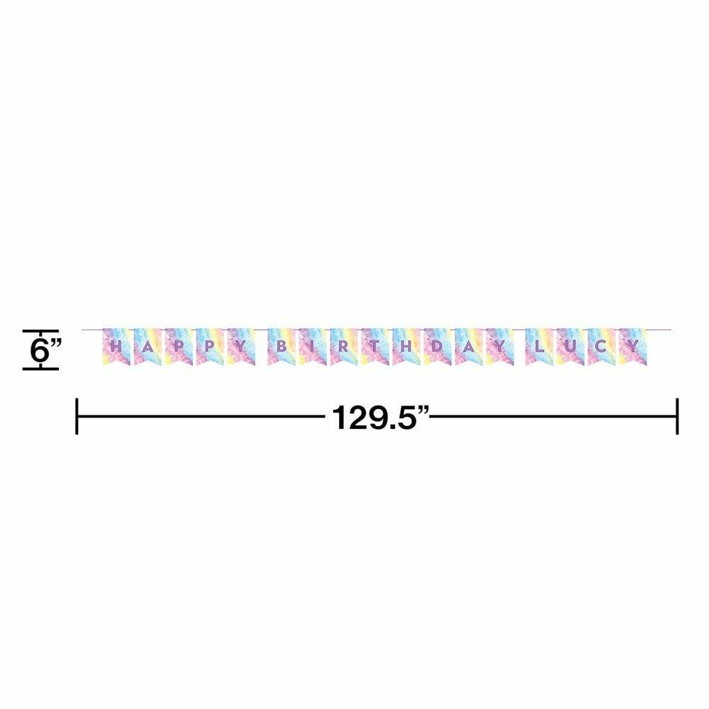 Tie Dye Party Diy Pennant Banner With Stickers 1Ct - Toy World Inc