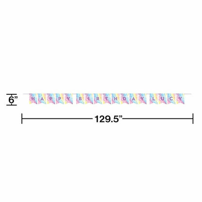 Tie Dye Party Diy Pennant Banner With Stickers 1Ct - Toy World Inc