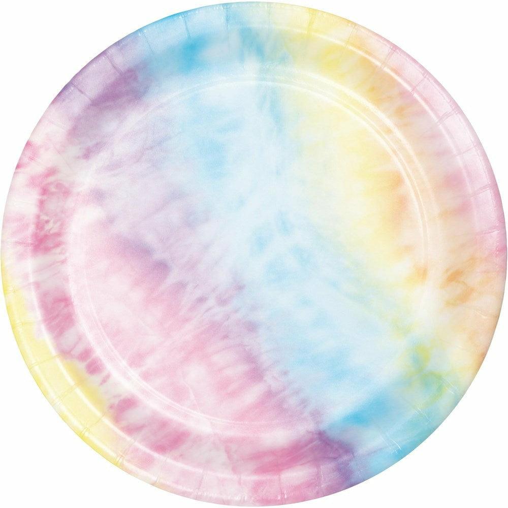 Tie Dye Party Luncheon Plate 8Ct - Toy World Inc