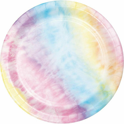 Tie Dye Party Luncheon Plate 8Ct - Toy World Inc