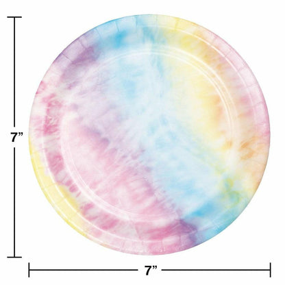 Tie Dye Party Luncheon Plate 8Ct - Toy World Inc