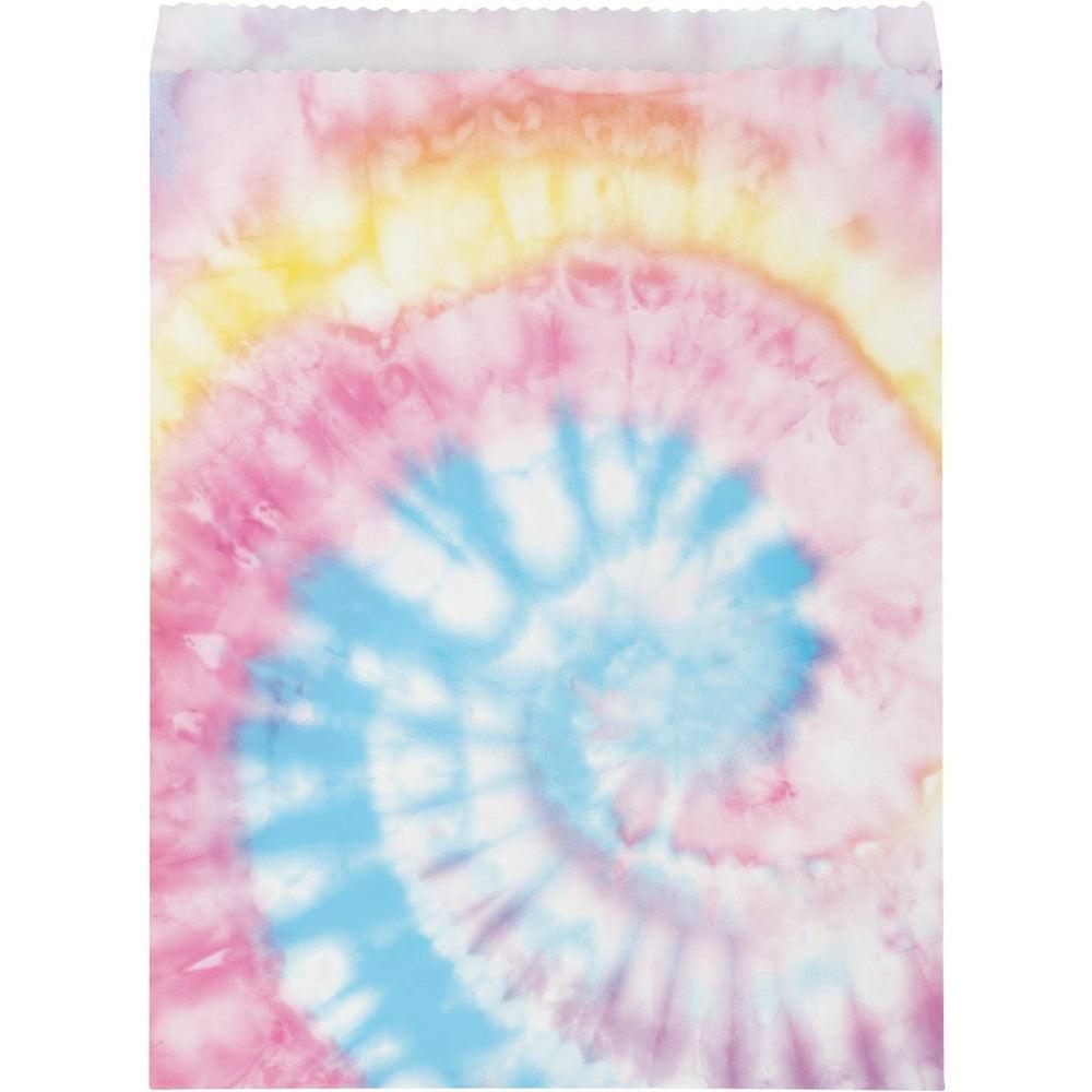 Tie Dye Party Paper Treat Bag Large 8Ct - Toy World Inc
