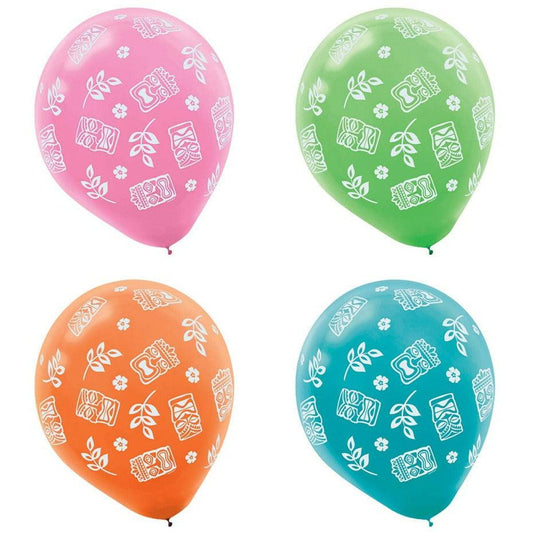 Tiki Printed Latex Balloons - Toy World Inc