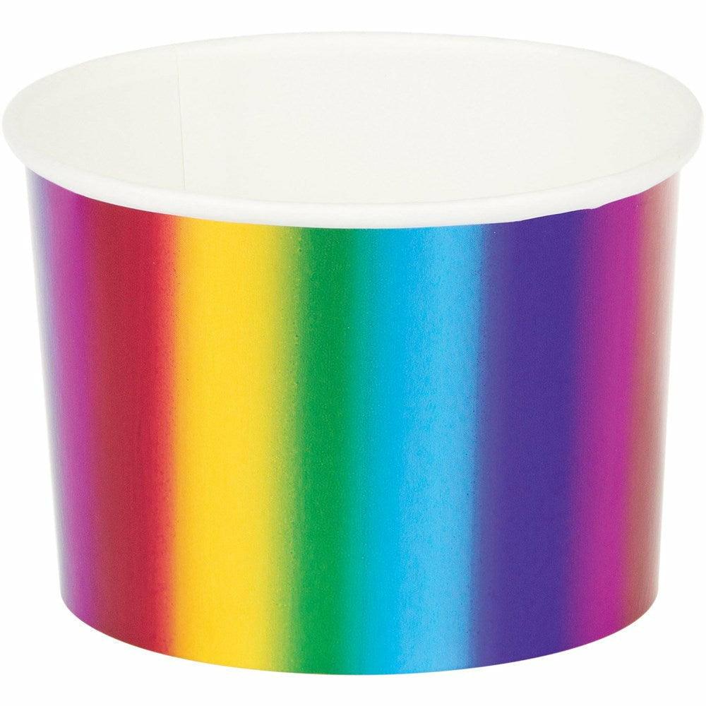 Treat Cup Rainbow Foil Birthday 6Ct - Toy World Inc
